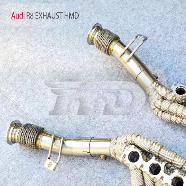 2 יחידות אגזוזי אלומיניום לביצועים משופרים. מתאים לאאודי HMD Exhaust System Performance Manifold for Audi R8
