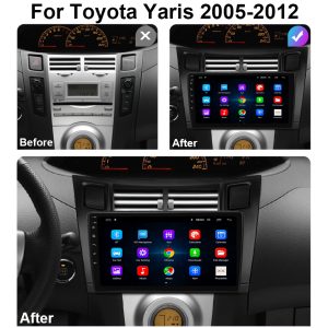 מולטימדיה מושלמת כולל פאנל איכותי ומותאם במיוחד לרכבי טויוטה יאריס Toyota Yaris 2005 – 2012